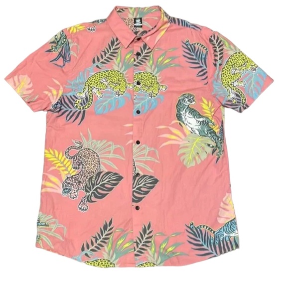 Neff Other - Neff Short Sleeve Button Up Tiger Shirt Size L